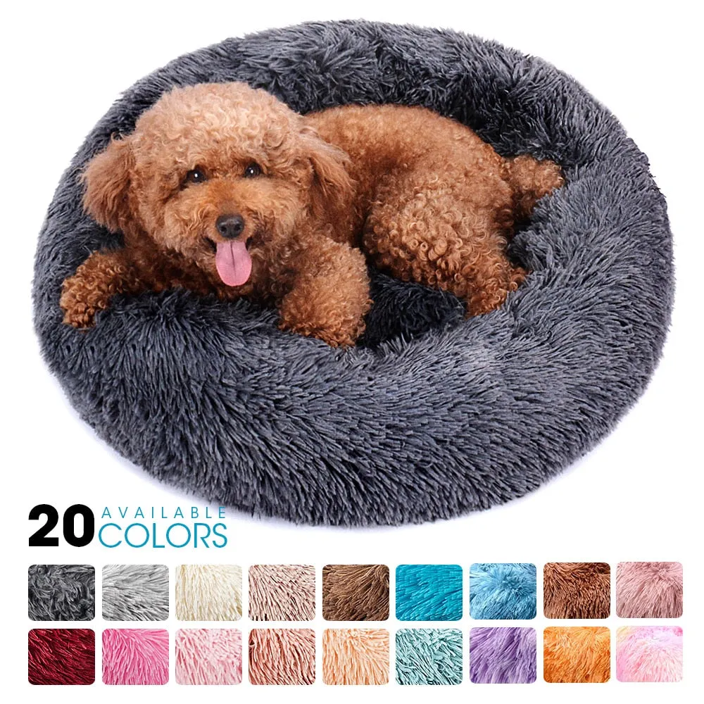 Round Plush Pet Bed House