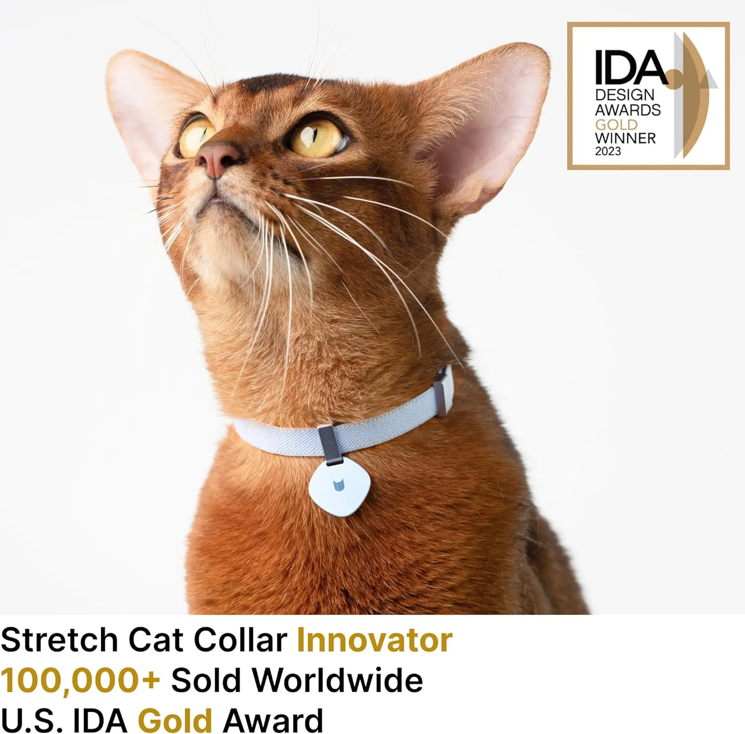 Safety Cat Collar Pro and Tag Set - U.S. IDA Gold Award, Elastic Release Cat Collar Charm Tag, Non Breakaway Cat Collar Adjustable with Charm for Kitten Small Large Cats (Alpine Green, S)