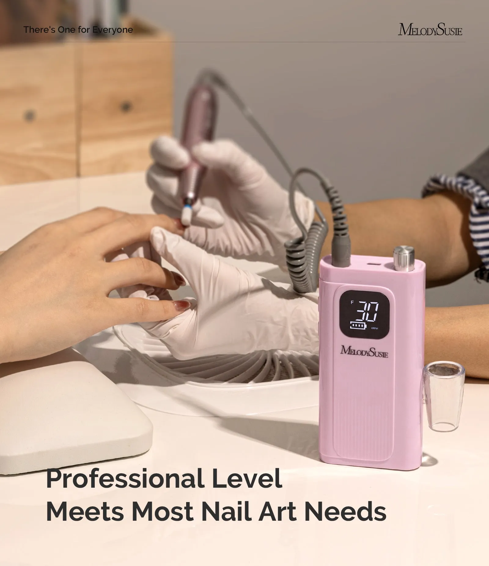 SC300F Rechargeable Nail Drill 30000RPM - Pink