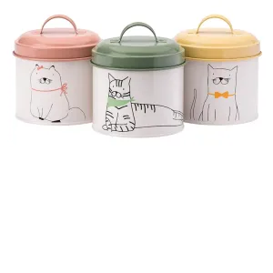 Set of 3 Playful Pets Storage Jars