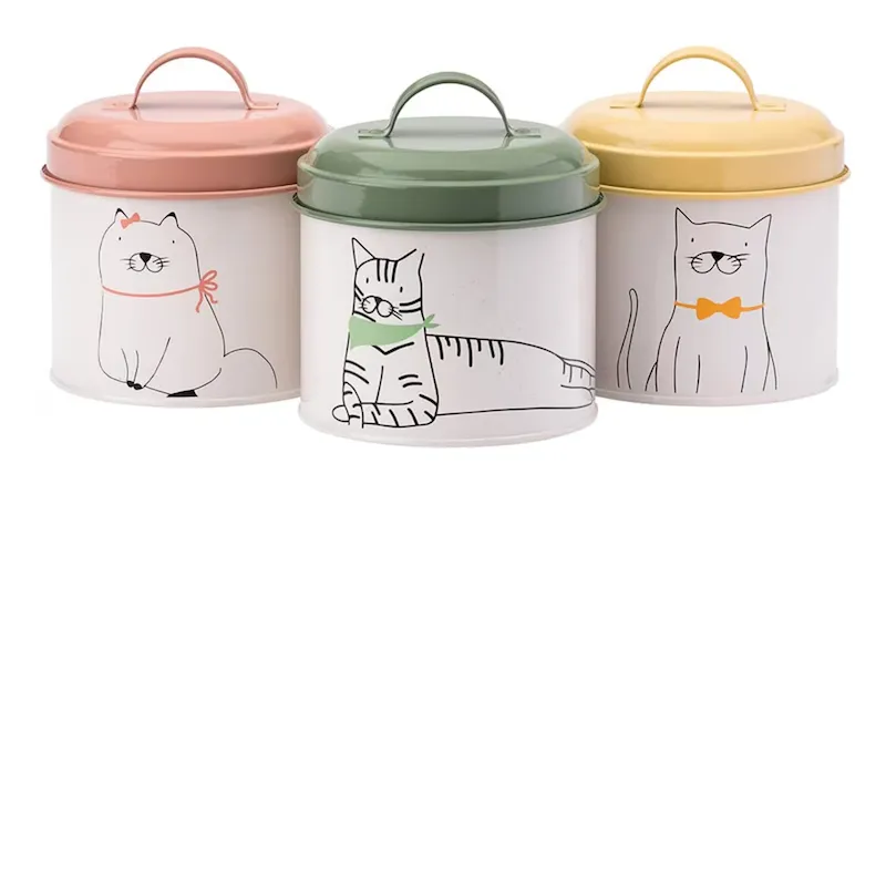 Set of 3 Playful Pets Storage Jars