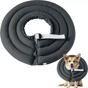 Soft Dog Cone Collar - Adjustable Comfy Recovery Cone for Medium Dogs After Surgery to Stop Licking, Waterproof Elizabethan Protective Neck Donut Collar Alternative for Pet Cat Puppy (Grey, M)