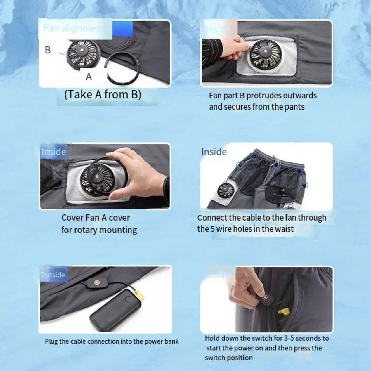 Summer Cooling Solution For Fishing With Smart Air-Conditioned Fans Cooling Pants for Outdoor Fishing