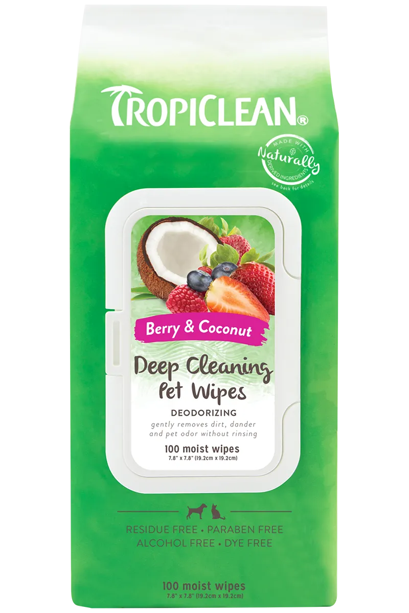 Tropiclean Deep Cleaning Wipes For Dogs And Cats, 100-Count