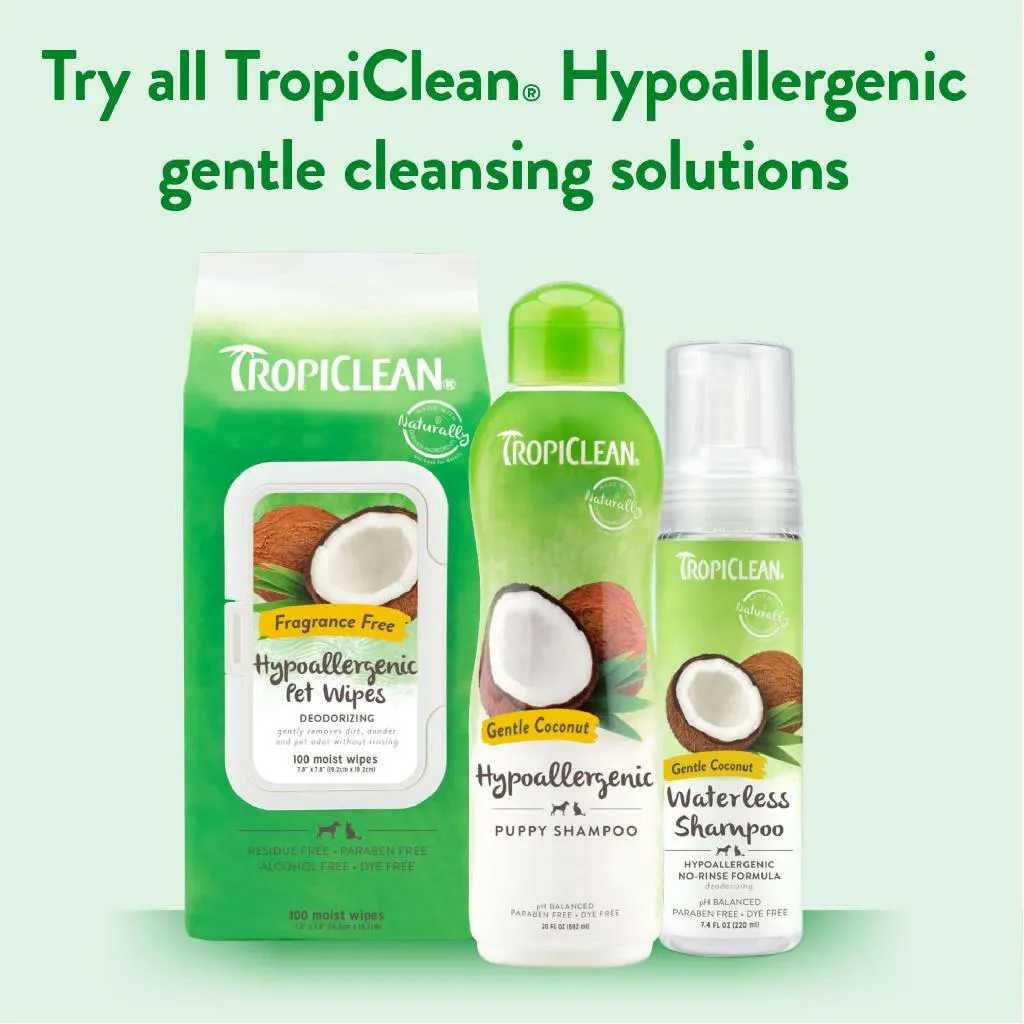Tropiclean Hypoallergenic Deodorizing Wipes for Dogs & Cats (100 ct)