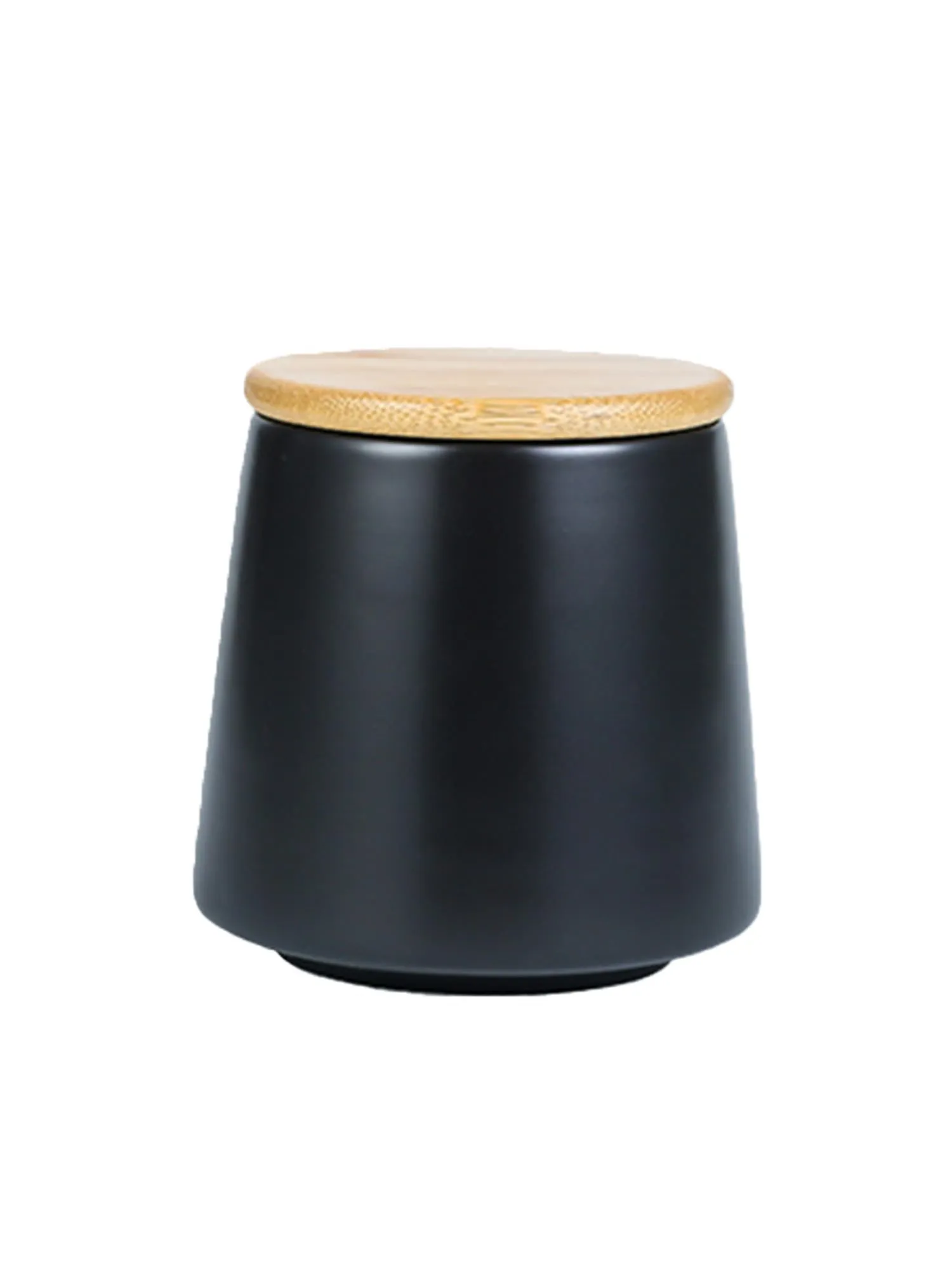 UMAI Ceramic Jar with Bamboo Lid | Kitchen Organizer Items and Storage | Multipurpose Airtight Container for Sugar,Salt,Snacks,Tea,Coffee|Kitchen Accessories Items| 500ml (Black)