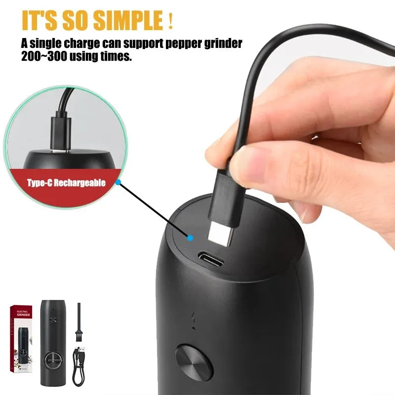 USB Rechargeable Electric Pepper and Salt Grinder