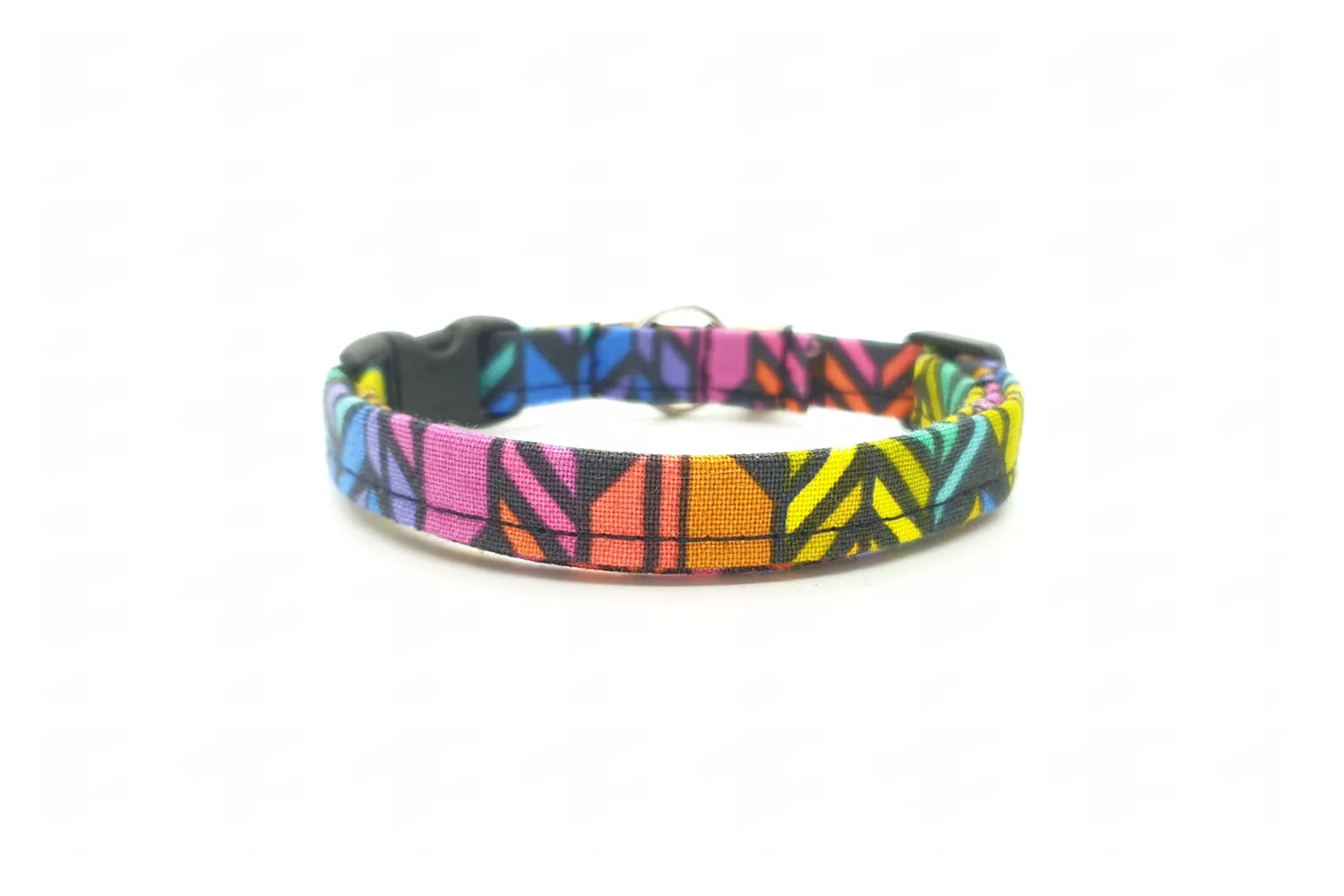 Vertial Rainbow Chevron Cat Collar
