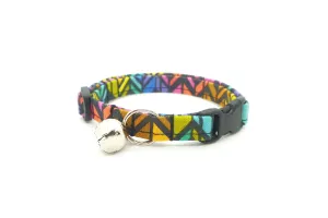 Vertial Rainbow Chevron Cat Collar