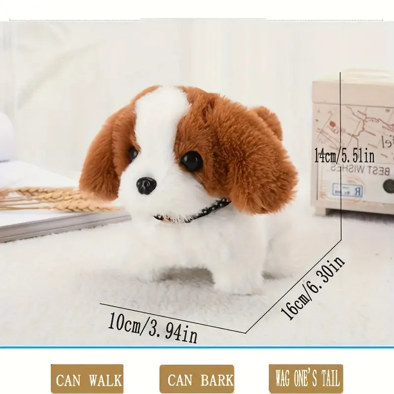 Walking Dog Toy Lifelike Doggy Smart Pets Barking Tail-wagging Wagging Simulation Dog  (Refurbished)